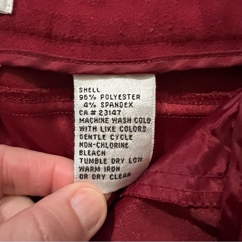 Talbots Petites Stretch Burgundy Faux Suede Straight Leg Pants size 10!